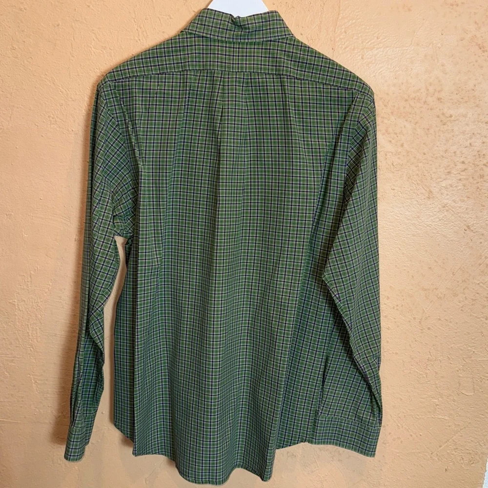 RALPH LAUREN Mens Green Checkered Button Down Shirt Size L - Picture 7 of 7